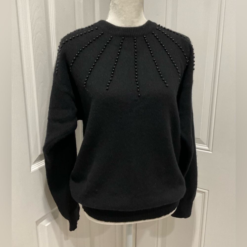 ❤️❤️PRINCIPE Women’s Wool/Angora Front Beads Embellished Suéter, L